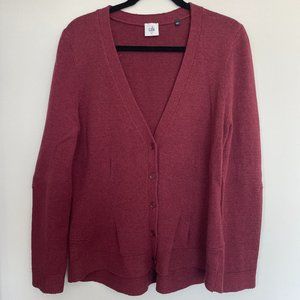 Cabi Maroon Button Front Catch Cardigan Size L
